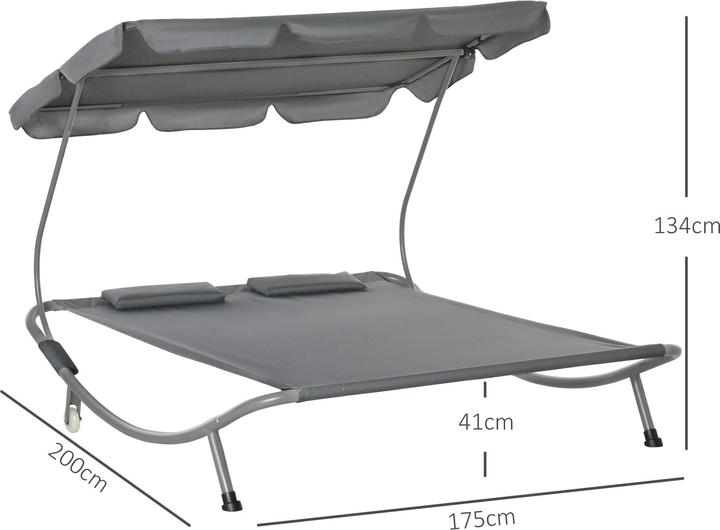 Actual product image Outsunny Double couch with roof (200 cm)