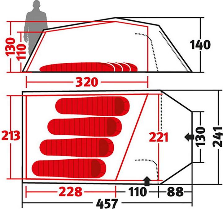 Actual product image Wechsel Tempest 4 Zero-G Line Tent (Tunnel tent, 3.25 kg, 4 persons)