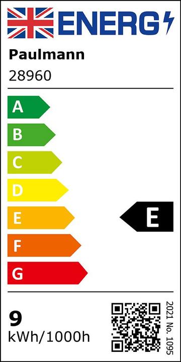 Etichetta energetica Paulmann Globo (E27, 9 W, 1055 lm, 1 x, E)