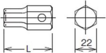 Produktbild Koken 22-mm-Bit für Schrauben mit 17-mm-Innensechskant (17 mm)