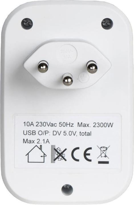 Actual product image Ekström Socket adapter with USB charging port white (2 x)