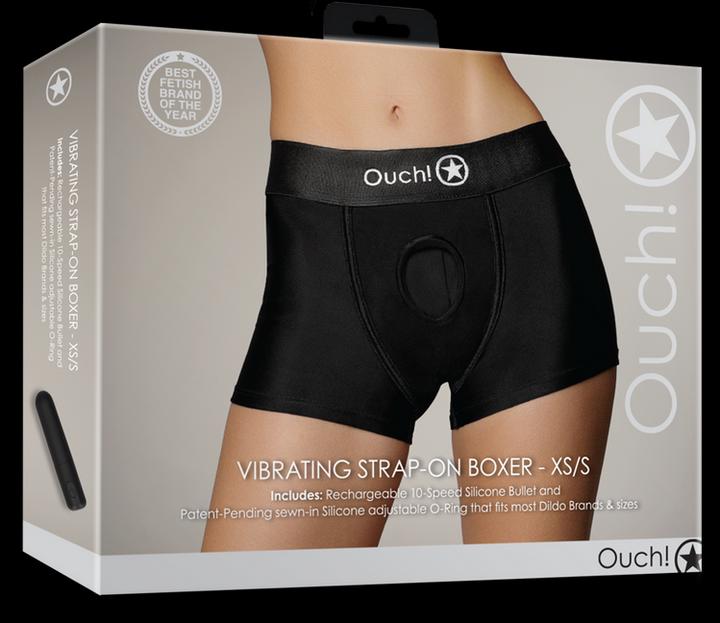 Actual product image Ouch! Vibrating Strap-on Boxer - XS/S