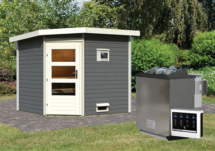 Immagine prodotto Karibu Casa della sauna Heikki ingresso ad angolo (9 KW Bio controllo esterno)