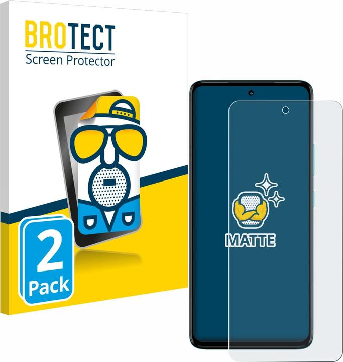 Actual product image BROTECT Anti-glare screen protector matt (2 Piece, Motorola Moto G72)