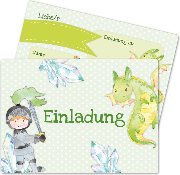 Image du produit Papierdrachen 12 cartes d'invitation pour un anniversaire - Chevalier (12 pcs)