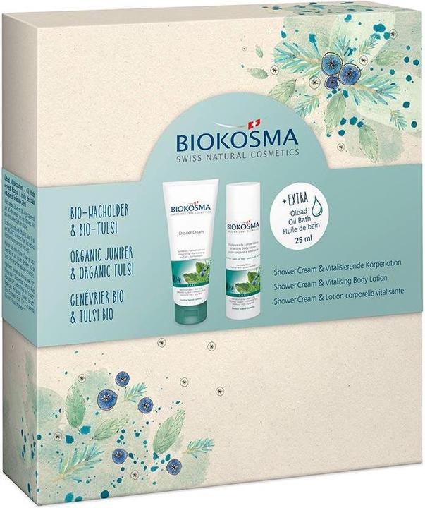 Immagine prodotto Biokosma Set regalo 2023 Ginepro Tulsi 2x200+25ml (Set per la cura del corpo)