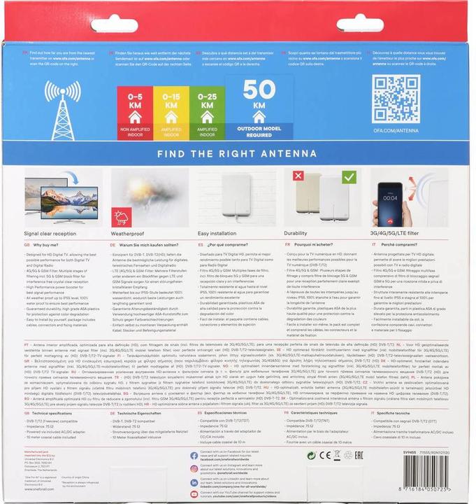 Immagine prodotto One for All Joete (Antenna piatta, DVB-T / -T2)