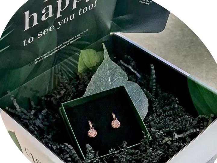 Produktbild C. Jungle Ohrringe Creolen Ava2 Handgemacht Sterling Silber mit 18 Karat Roségold plattiert Ultra ho (18 Karat Roségold plattiert, Silber, Ultrahochfester-Beton)