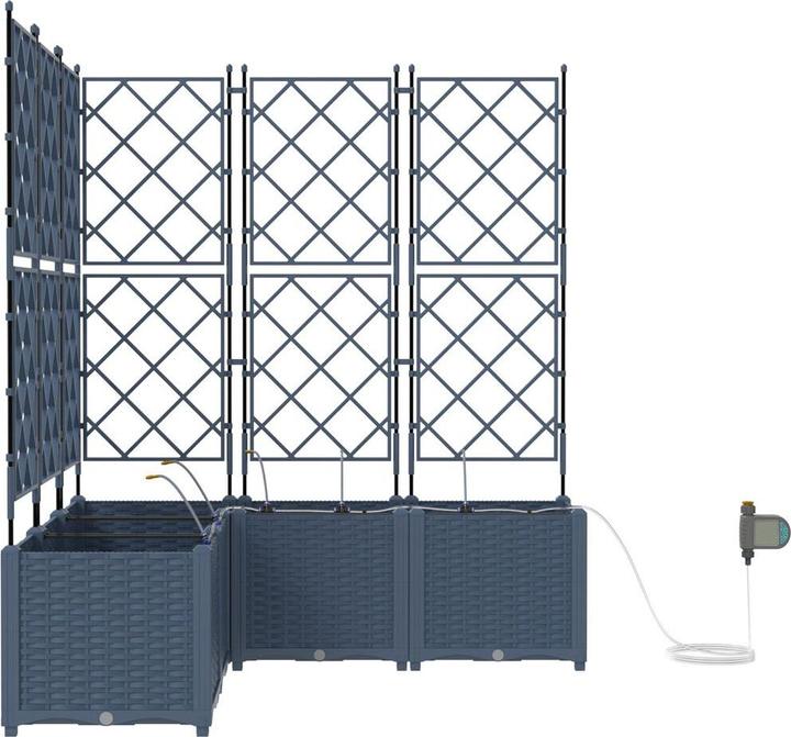 Image du produit VidaXL Planteuse de jardin avec système d'irrigation 5 pièces Gris