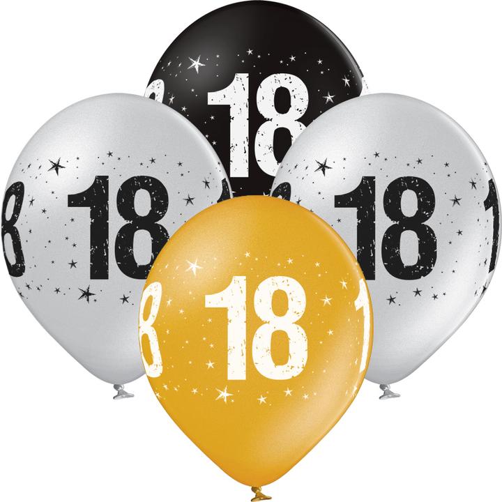 Actual product image bonacker ballonversand Numbers balloons 18 metallic - premium quality made of natural rubber (25 x)