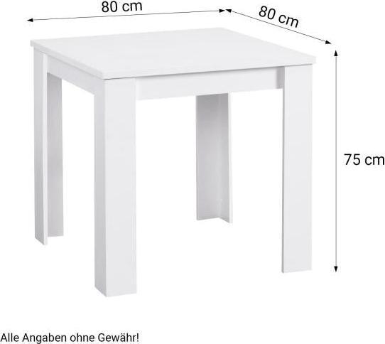 Image du produit Homestyle4u Ensemble de salle à manger avec table et chaises (80 x 80 x 75 cm)