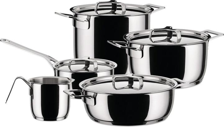 Image du produit Alessi Jeu de casseroles (24 cm, Ensemble de casseroles et de poêles de cuisson, Acier inoxydable)