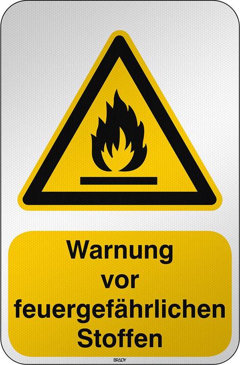 Produktbild Brady W/W021/DE256/RFL-390X590-1, ISO Sicherheitsschild - Warnung vor feuergefährlichen Stoffen, L