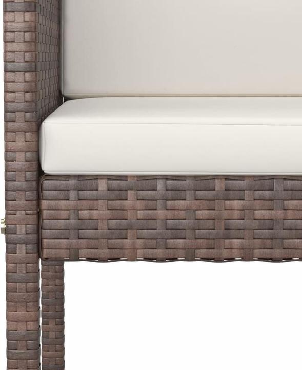Immagine prodotto VidaXL Set bar da giardino 7 pezzi con cuscini in Poly Rattan marrone (48 cm)