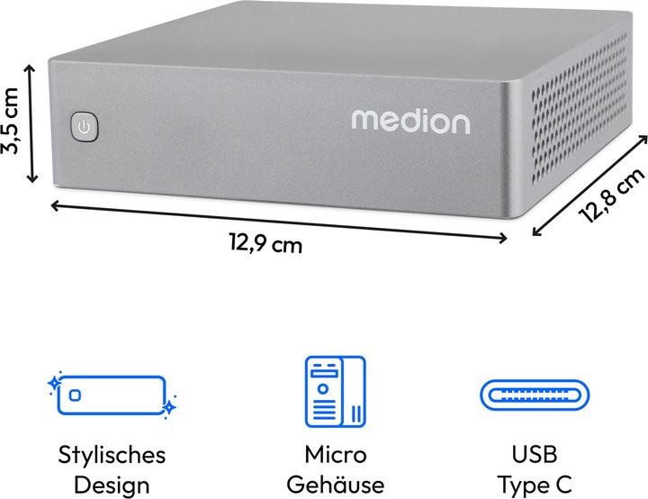 Produktbild Medion S06 Mini PC (Intel Core i5-1335U, 16 GB, 512 GB)