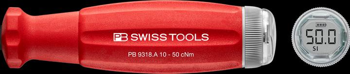 PB Swiss Tools Manche dynamométrique PB 9318.A 10-50 CBB (0.10 Nm, 0.50 Nm)