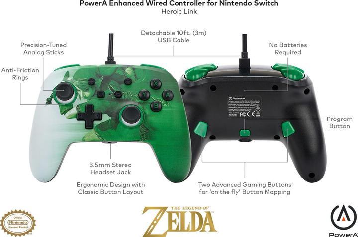 Immagine prodotto PowerA Controller cablato migliorato per Nintendo Switch - Heroic Link (Switch)