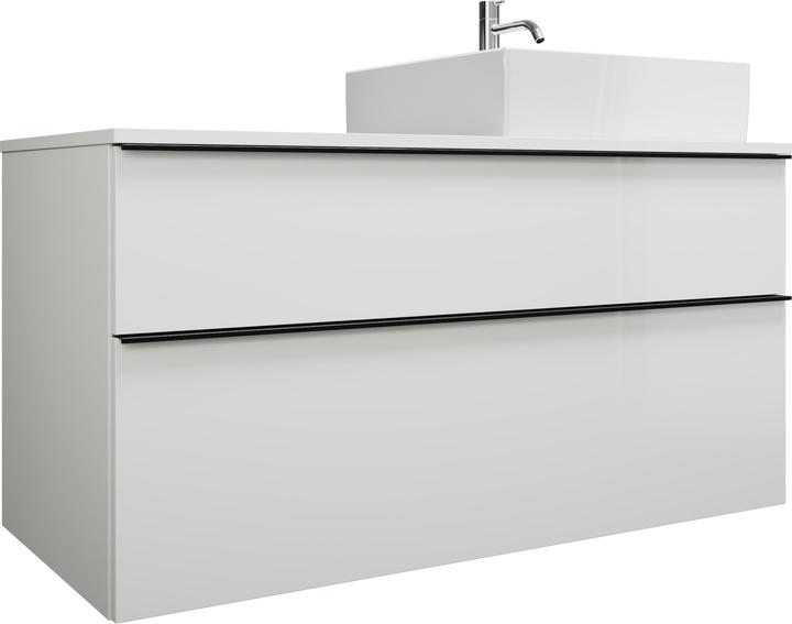 Handle moulding black matt G0252, White high gloss / White glossy