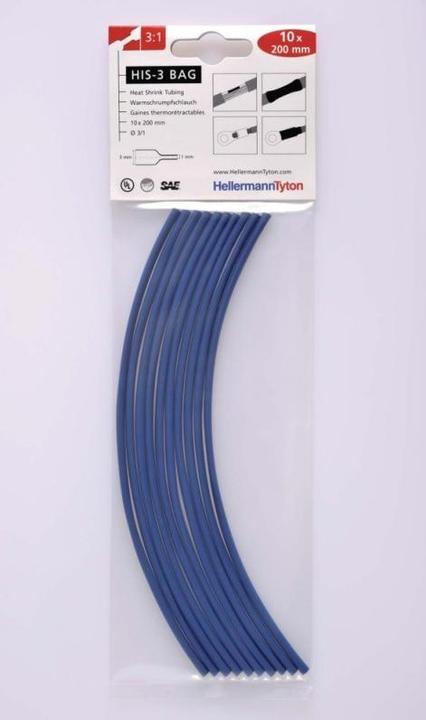 Produktbild HellermannTyton Schrumpfschlauchsortiment Blau (10 x)