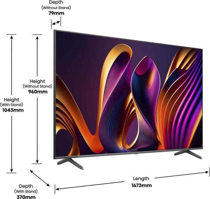 Actual product image Hisense TV 75E77NQ Pro (75", QLED, 4K, 2024)