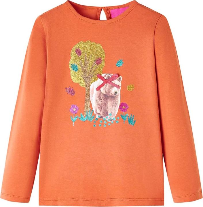 Immagine prodotto VidaXL Camicia da bambino a maniche lunghe arancione scuro 128,Materiale: 95 (128)