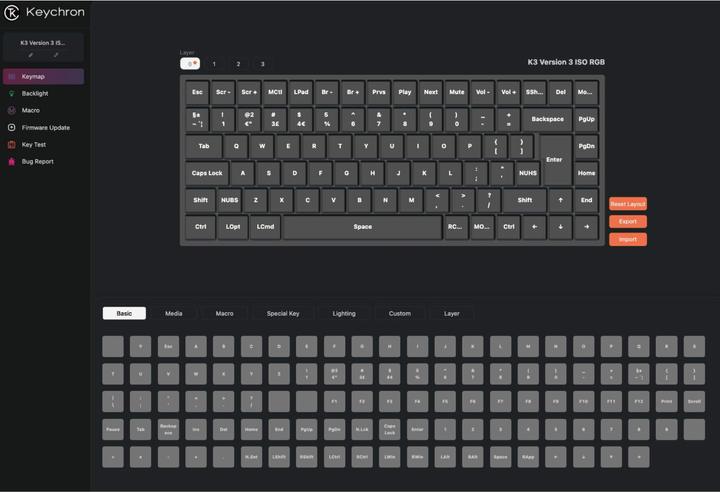 Produktbild Keychron K3 QMK V3 (CH, Kabellos, Kabelgebunden)