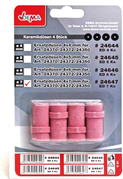 Image du produit Dema Jeu de buses de sablage 4pcs buses en céramique | 4x7mm (4 pcs)