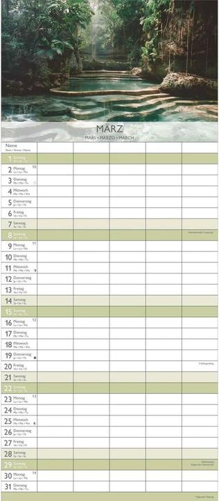 Produktbild Alpha Edition Familienplaner Zen 2026 (19.5 x 45 cm, Harter Einband, Deutsch)