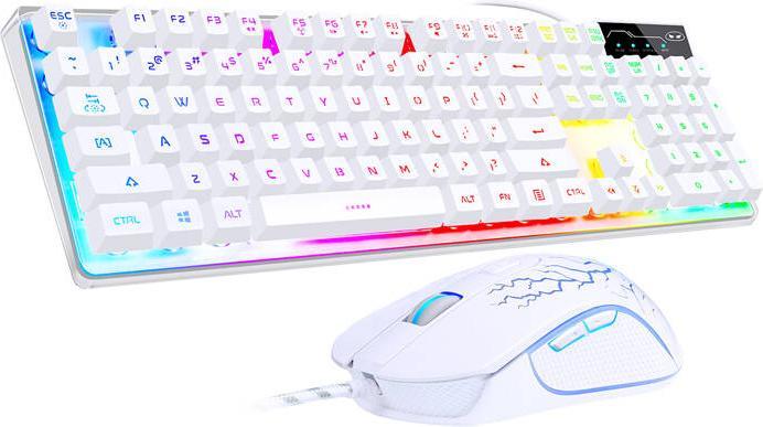MageGee K1 wired keyboard + mouse set (white) (Eng. Int., Kabelgebunden)