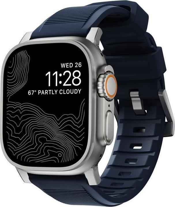 Actual product image Nomad Rugged Strap Atlantic Blue Connector Silver 42/44/45/49mm (45 mm, 44 mm, 42 mm, 49 mm, Tyres)