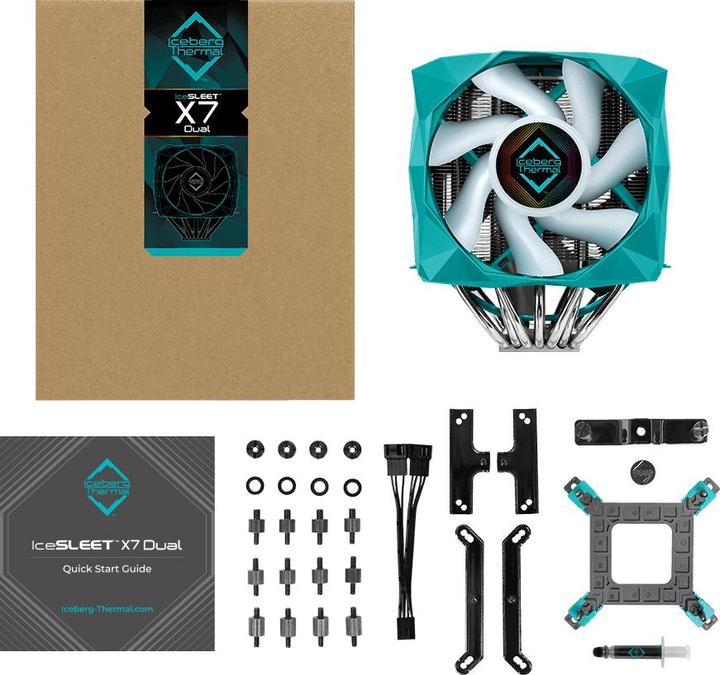 Produktbild Iceberg Thermal IceSLEET X7 Dual - RGB - AM4/Intel (166 mm)