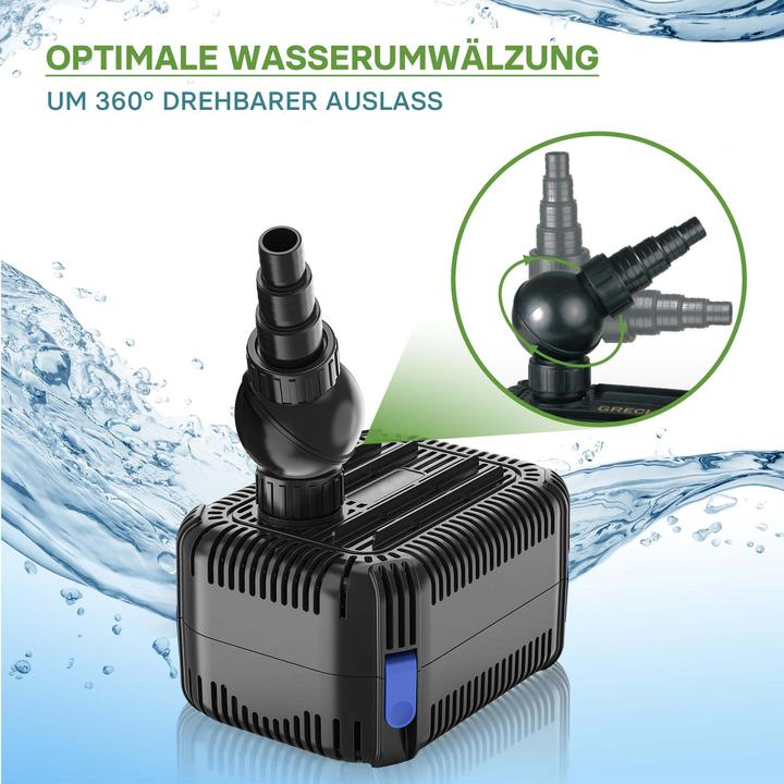 Produktbild SunSun CDF-6000 Teichpumpe 6000 l/h / 40W 24V DC Gartenteichpumpe Bachlaufpumpe