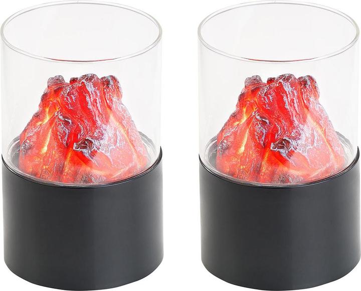 Immagine prodotto Carlo Milano Set di 2 Mini fuoco decorativo con luce tremolante (10 x 15 x 10 cm)