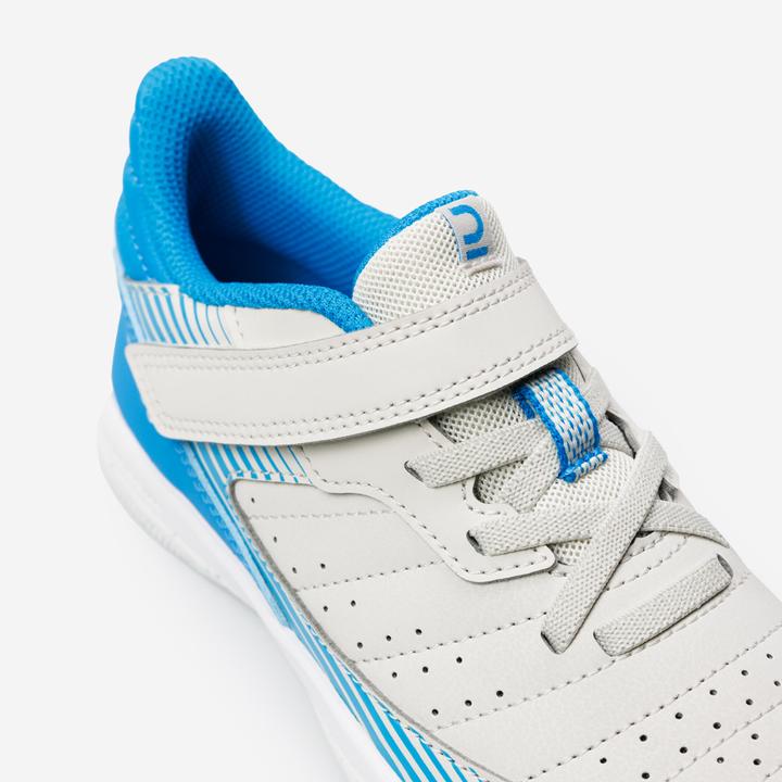 Produktbild Kipsta Kinder Fussball Hallenschuhe Futsal - Eskudo 500 beige/blau (32)