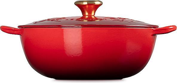 Actual product image Le Creuset Cooking pot lid LA MARMITE HOLLY Cherry red (26 cm, Pot, Cast iron, Enamel)