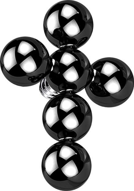 Produktbild Star Piercing Dermal Anchor schwarz Kreuz Kugeln (ohne Messing, Titan G23)