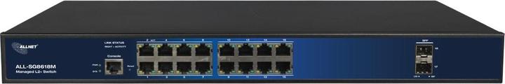 Produktbild Allnet switch full managed 16 port gigabit / 16x lan / 2x sfp / lüfterlos / 19 zoll / zollall-sg861 (16 Ports)