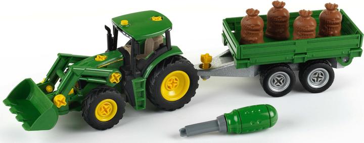 Theo Klein John Deere Traktor-Set mit Holz- und Heuwagen