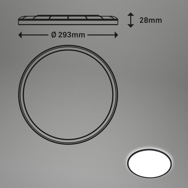 Actual product image Briloner Ultraflat LED Panel with LED Backlight,black, 1xLED/18W (2400 lm)