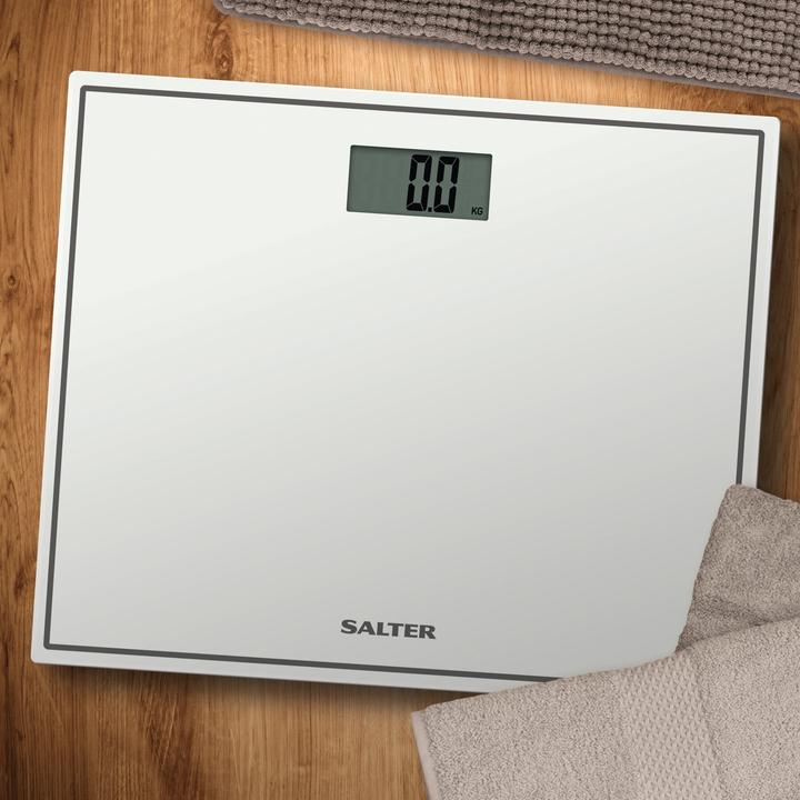 Actual product image Salter 9207 WH3R Compact Glass Electronic Bathroom Scale - Baltas (150 kg)