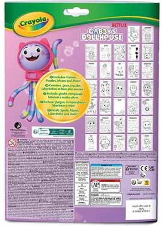 Immagine prodotto Crayola L'album di attività e colori Gabby's Dollhouse, 32 pagine da colorare e 7 mini-feltri lavabili