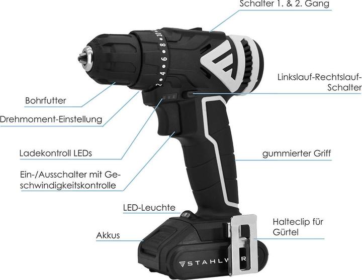 Produktbild Stahlwerk Akkuschrauber ABS-18 ST mit 18 Volt und Brushless-Technologie (Netzbetrieb)