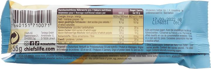 Valeurs nutritives et ingrédients Chiefs Protein Bar (Biscuit, 12 pcs, 660 g)
