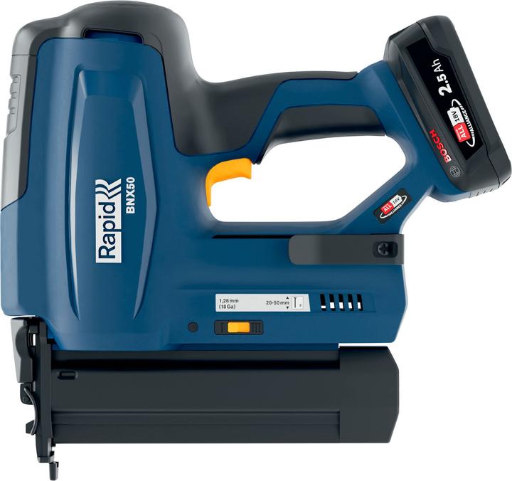 Rapid BNX50 cordless nailer 18V P4A in case incl. battery and charger
