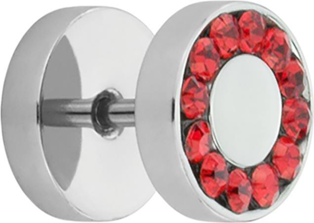 Immagine prodotto Star Piercing Fake Plug High Polished mit Swarovski Kristall rot (senza ottone, Acciaio chirurgico 316L)