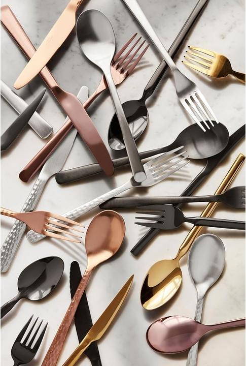 Actual product image Broste Copenhagen Cutlery set Hune, 16 pc - Stainless steel - Brushed satin Hammered (1 Piece, Cutlery set)