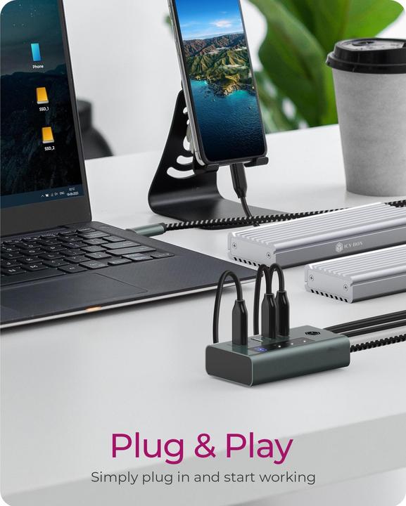 Produktbild Icy Box IB-HUB1454-C31 (USB-C, 4 Ports)