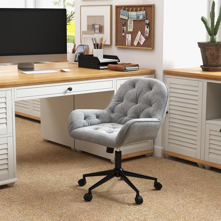 Image du produit Vinsetto Bürostuhl höhenverstellbar mit Wippfunktion und Rollen