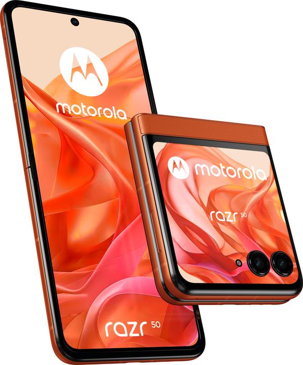 Produktbild Motorola Razr 50 (256 GB, Spritzige Orange, 271.65", SIM + eSIM, 50 Mpx, 5G)
