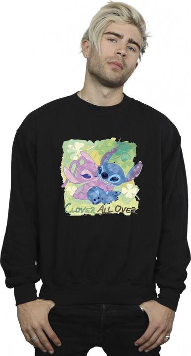 Actual product image Disney Mens Lilo And Stitch St Patrick's Day Clover Sweatshirt (XL)